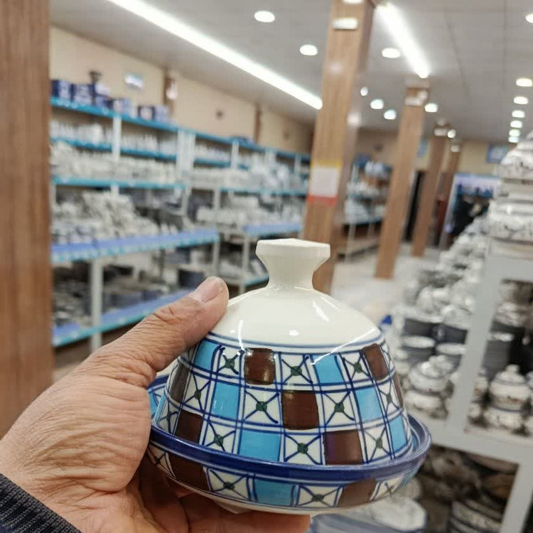 ظرف کره و پنیر چینی میبدمرواریدمدل شطرنجی کدKA-L