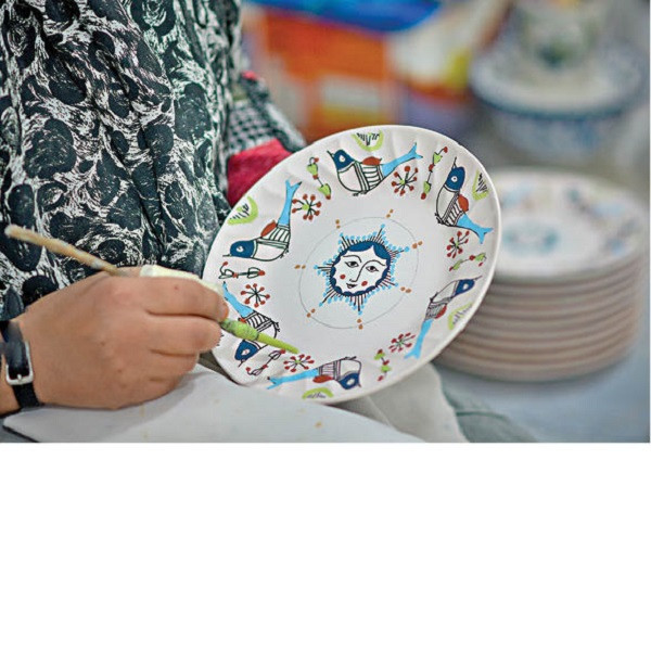 ظرف کره و پنیر چینی میبدمرواریدمدل شطرنجی کدKA-L