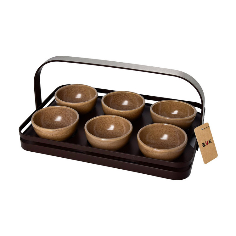 اردوخوری بیویکی طرح مجستیک کد 452216 مجموعه 6 عددی همراه با استند پلیاستر، شستشو با دست