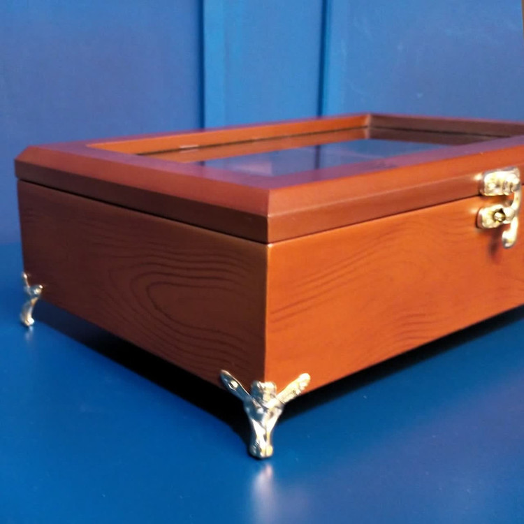 جعبه پذیرایی دمنوش و تیبگ 5 بخشی MDF با 4 محفظه کوچک برای دمنوش، تیبگ و تنقلات و 1 محفظه بزرگ برای نبات و نسکافه