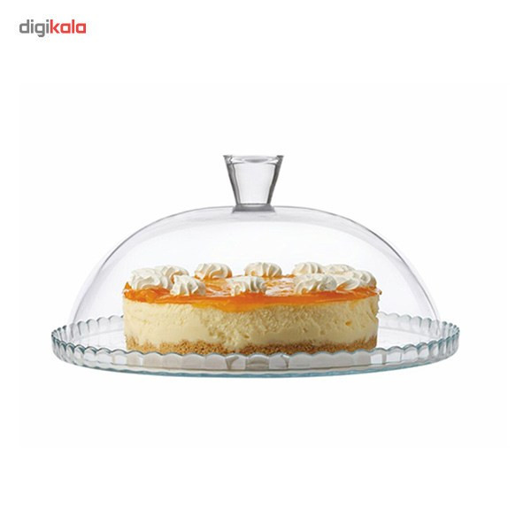 کیکخوری شیشهای پاشاباغچه مدل Patisserie با سینی بدون دستگیره و پایه شیشهای، مناسب سرو کیک و شیرینی، شستشو در ماشین ظرفشویی، ابعاد 15.7×30×30 سانتیمتر، قطر دهانه 30.1 سانتیمتر، قطر پایه 32 سانتیمتر