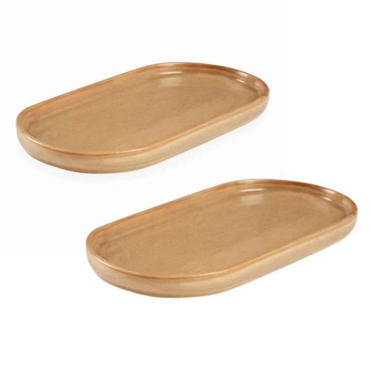 رولتخوری بیضی بیویکی مدل گلکسی TP453248 چینی 24×12×2 سانتیمتر، مناسب سرو رولت و خوراکیهای باریک، شستشوی دستی، مجموعه 2 عددی
