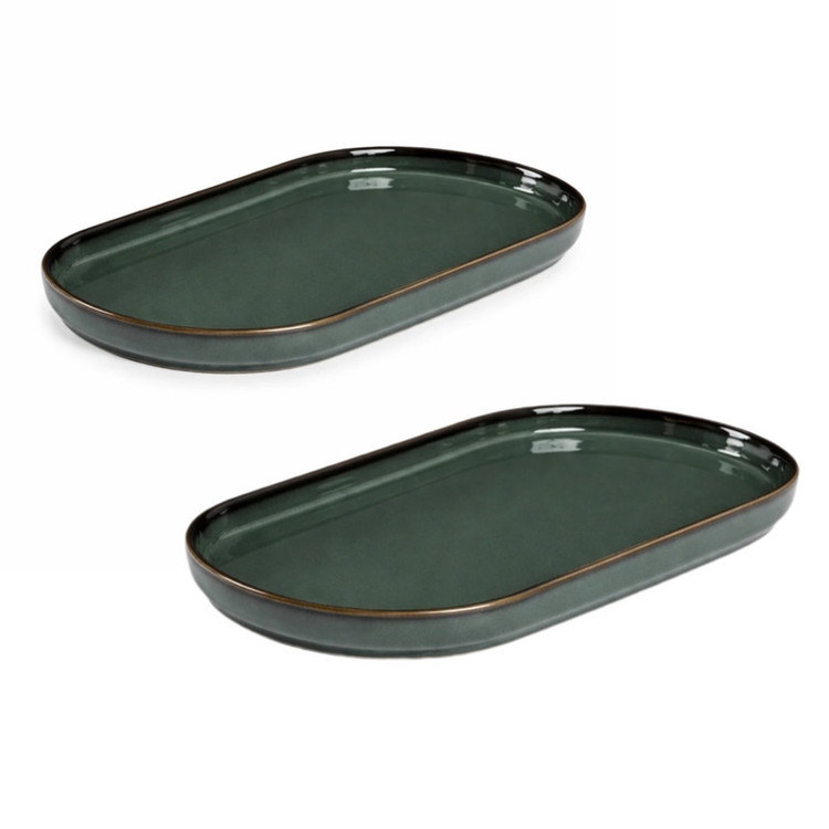 رولتخوری بیضی بیویکی مدل گلکسی TP453248 چینی 24×12×2 سانتیمتر، مناسب سرو رولت و خوراکیهای باریک، شستشوی دستی، مجموعه 2 عددی