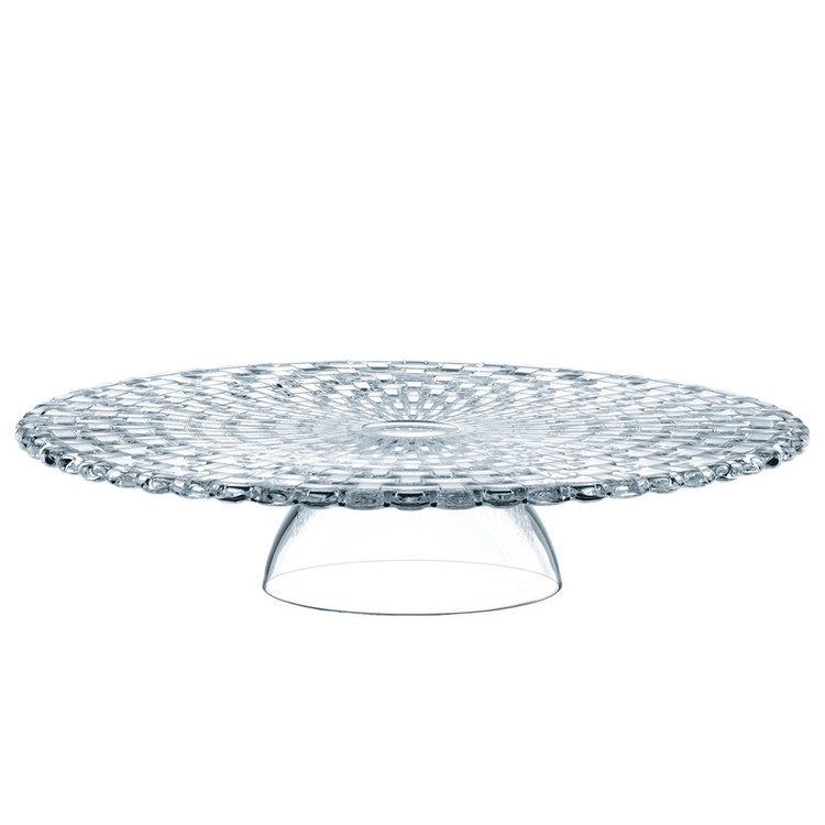 کیکخوری کریستالی ناخمن مدل Bossa Nova، ساخته شده در آلمان، طراحی بافتدار، ابعاد 33×33×26 سانتیمتر، وزن 2500 گرم