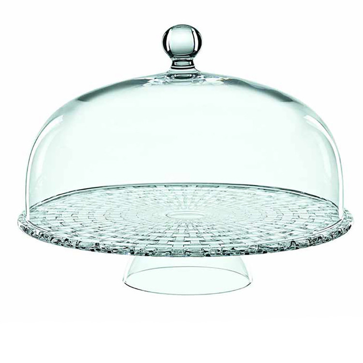 کیکخوری کریستالی ناخمن مدل Bossa Nova، ساخته شده در آلمان، طراحی بافتدار، ابعاد 33×33×26 سانتیمتر، وزن 2500 گرم