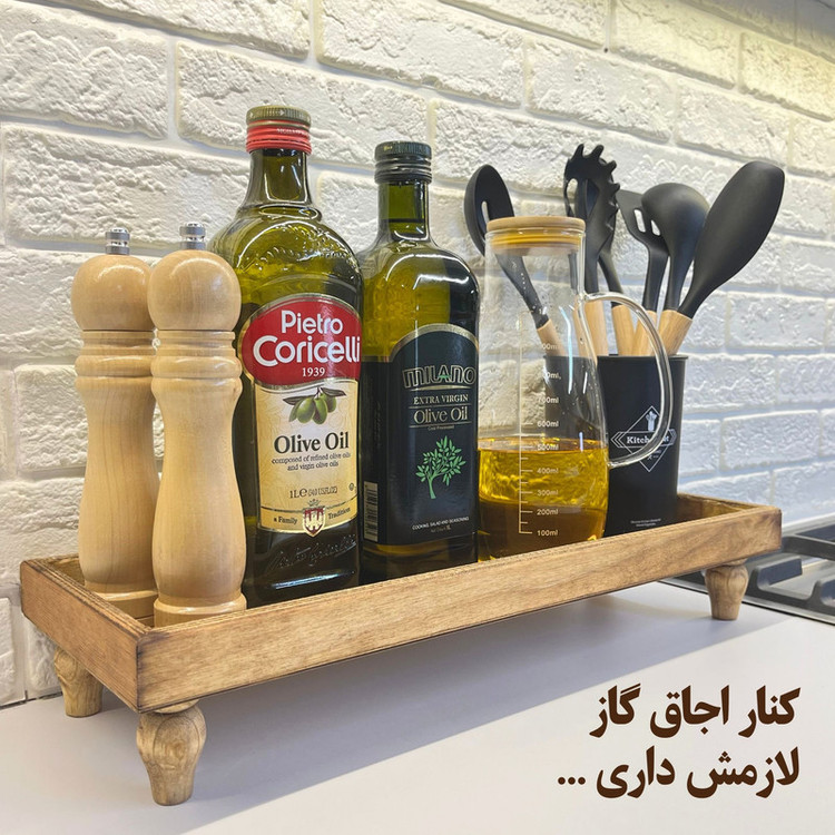 سینی سرو مدل رایزر چوبی پایه دار مستطیل کد RZ05