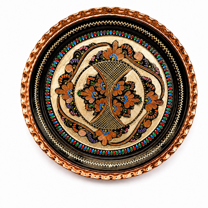 سینی مسی مدل الماس تراش لب هلالی