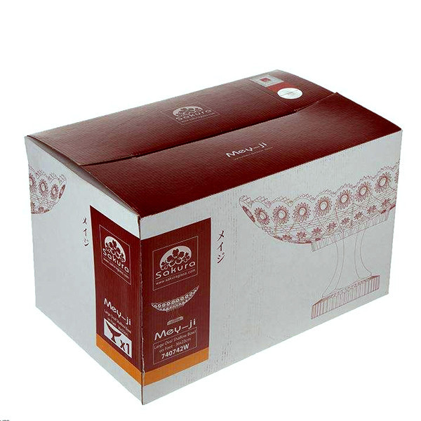 میوهخوری ساکورا سری میجی مدل S09672402W، بلور کریستال پایهدار، مناسب پذیرایی، قابل شستشو با دست و ماشین ظرفشویی