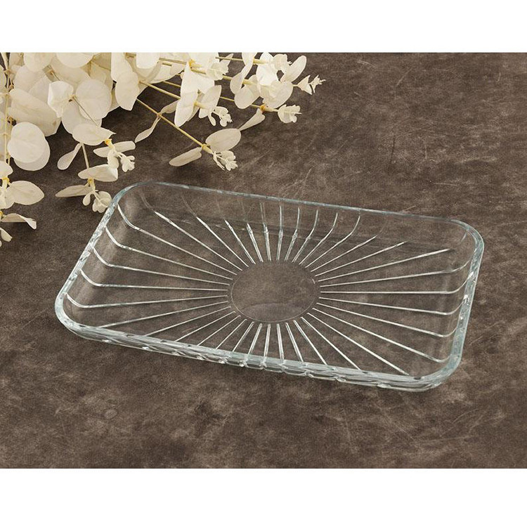 رولتخوری مدل Elegant کریستالی بلور مستطیلی، ابعاد 27.6×16.2×2 سانتیمتر، مناسب شستشو با دست و ماشین ظرفشویی، همراه با جعبه