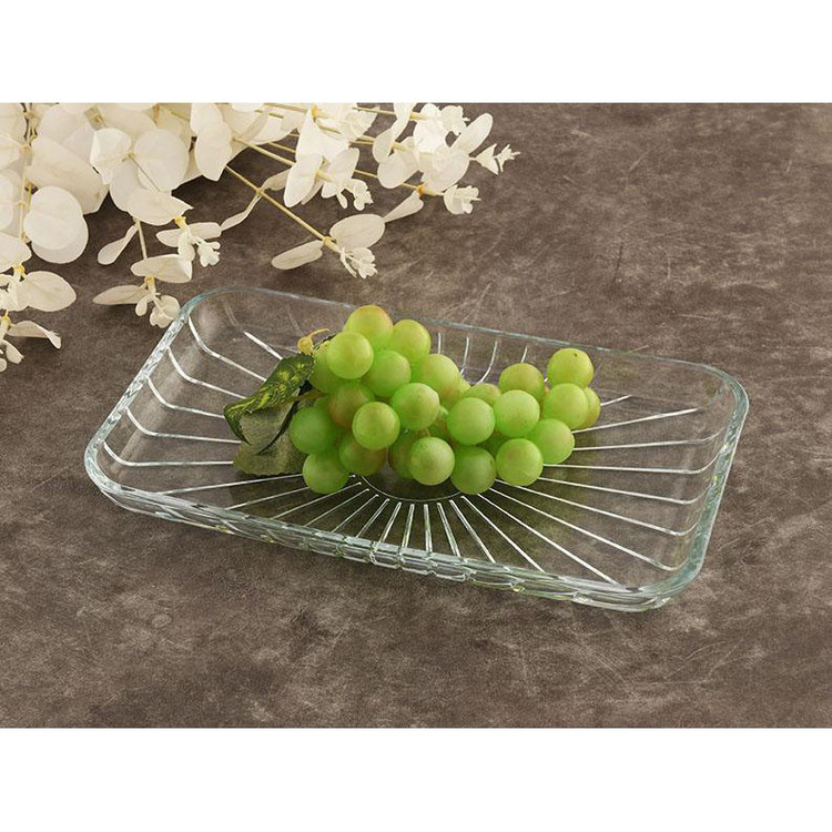رولتخوری مدل Elegant کریستالی بلور مستطیلی، ابعاد 27.6×16.2×2 سانتیمتر، مناسب شستشو با دست و ماشین ظرفشویی، همراه با جعبه