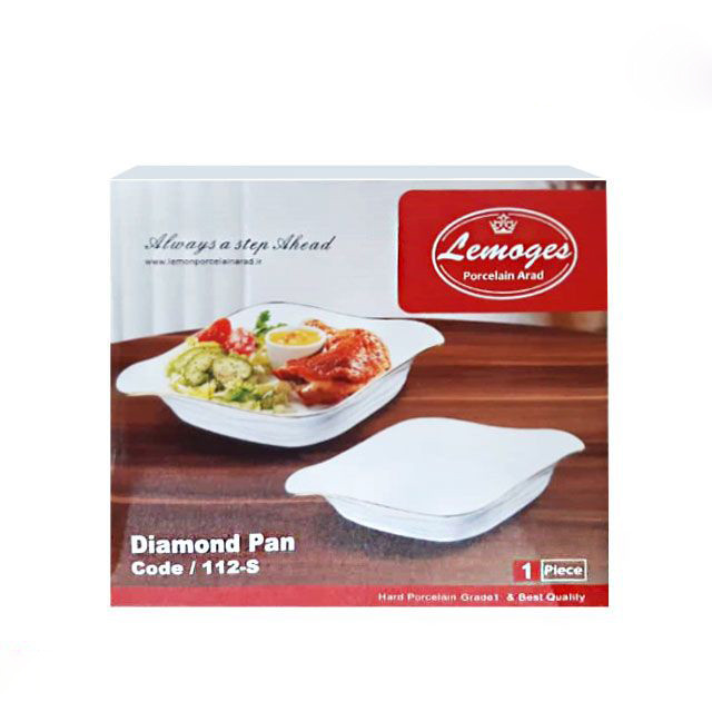 ظرف سرو و پذیرایی لمونژ مدل Diamond 112-S سرامیکی مقاوم در برابر حرارت مایکروویو، دارای 2 دسته متصل، مناسب شستشو در ماشین ظرفشویی