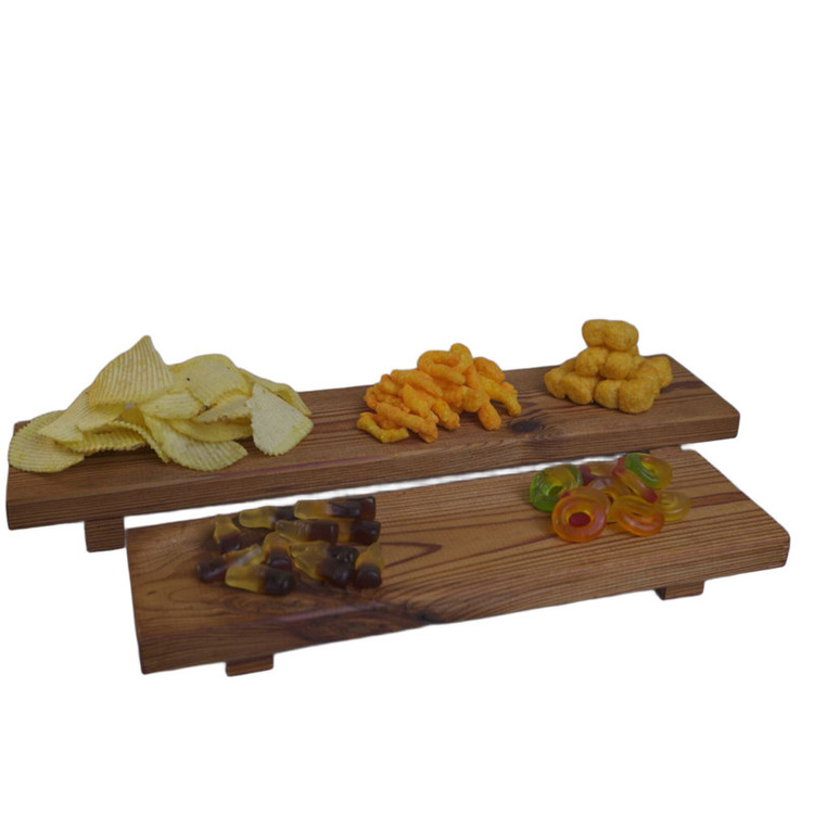 مجموعه دو عددی تخته سرو چوبی روسی با ابعاد 40x9x1.7 و 30x9x1.7 سانتیمتر، آببندی شده با روغن گیاهی، مقاوم در برابر آب، مناسب سرو و پذیرایی، قابل شستوشو با دست و تمیزکردن با پارچه مرطوب