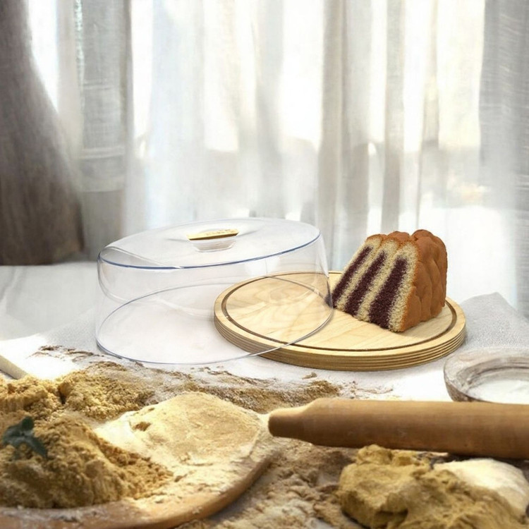 ظرف سرو کیک مدل کف چوبی کد CC03