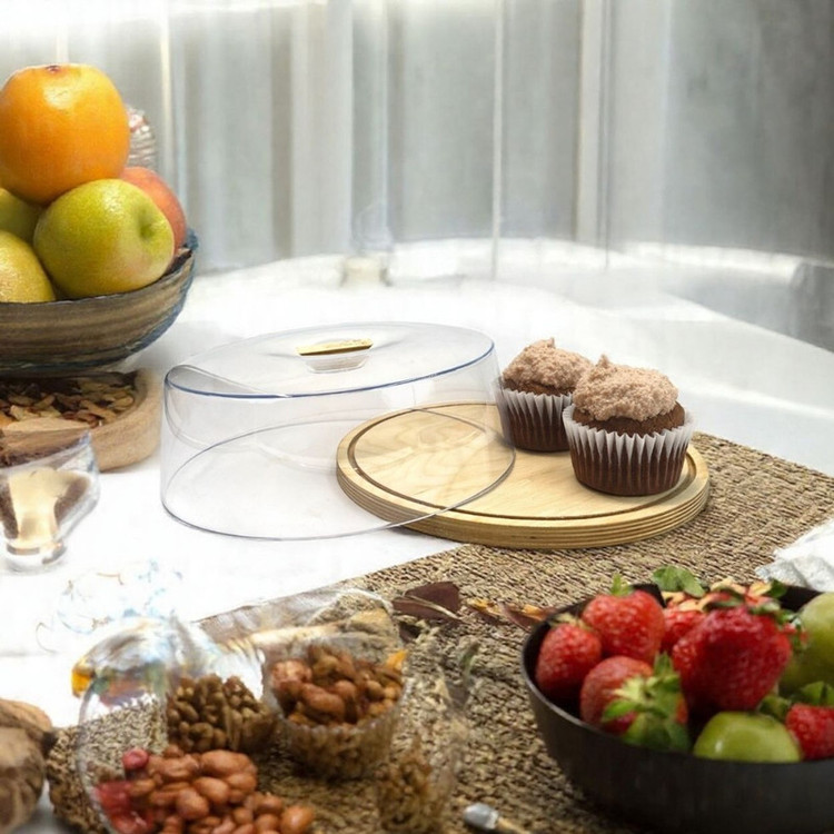 ظرف سرو کیک مدل کف چوبی کد CC03