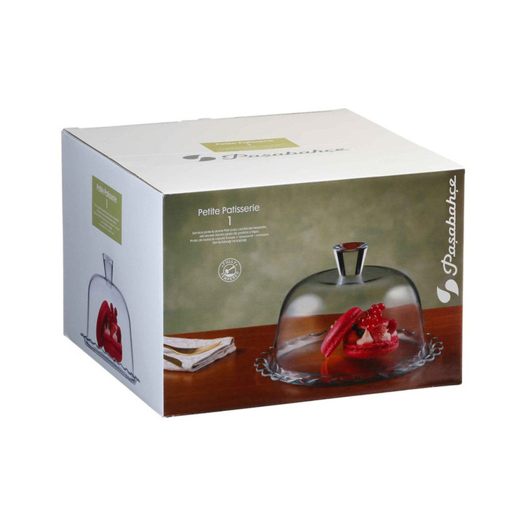کیکخوری پاشاباغچه مدل PATISS بلور کریستال با درپوش، مناسب کیک تزئینشده تا قطر 20 سانتیمتر و کیک ساده تا قطر 22 سانتیمتر، ابعاد 23×17 سانتیمتر، وزن 1.5 کیلوگرم، قابلیت شستشو در ماشین ظرفشویی، مناسب فریزر و مایکروویو، دارای جعبه