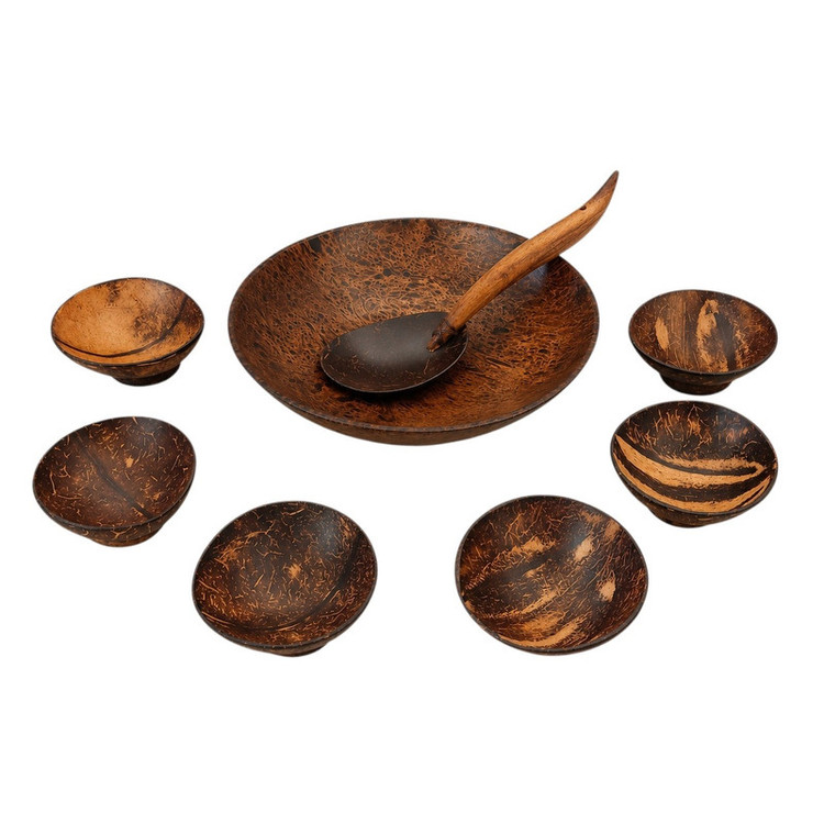 سرویس آجیلخوری دستساز چوبی 8 پارچه مدل COCO