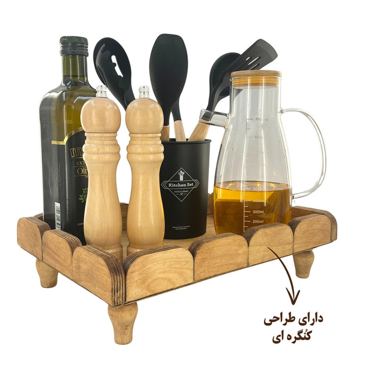 سینی سرو مدل رایزر چوبی پایه دار کد RZ01
