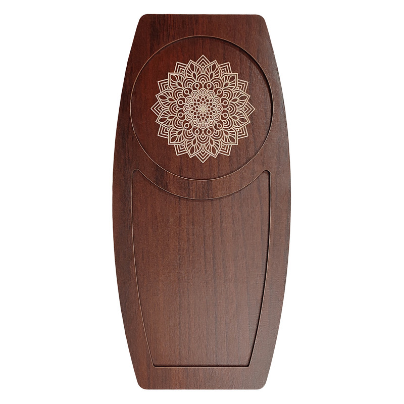 تخته سرو مدل گل اسلیمی کد 001 از جنس MDF، مناسب سرو نوشیدنی در فنجان و لیوان، حک طرح گل، قابل تمیزکردن با دستمال مرطوب