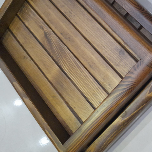سینی سرو چوبی مدل nr2024، مجموعه 2 عددی، ابعاد سینی بزرگ 30×34 سانتیمتر و ابعاد سینی کوچک 30×22 سانتیمتر