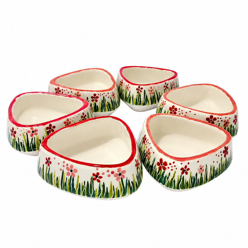 اردور خوری سرامیکی طرح گلهای بهاری بسته 6 عددی