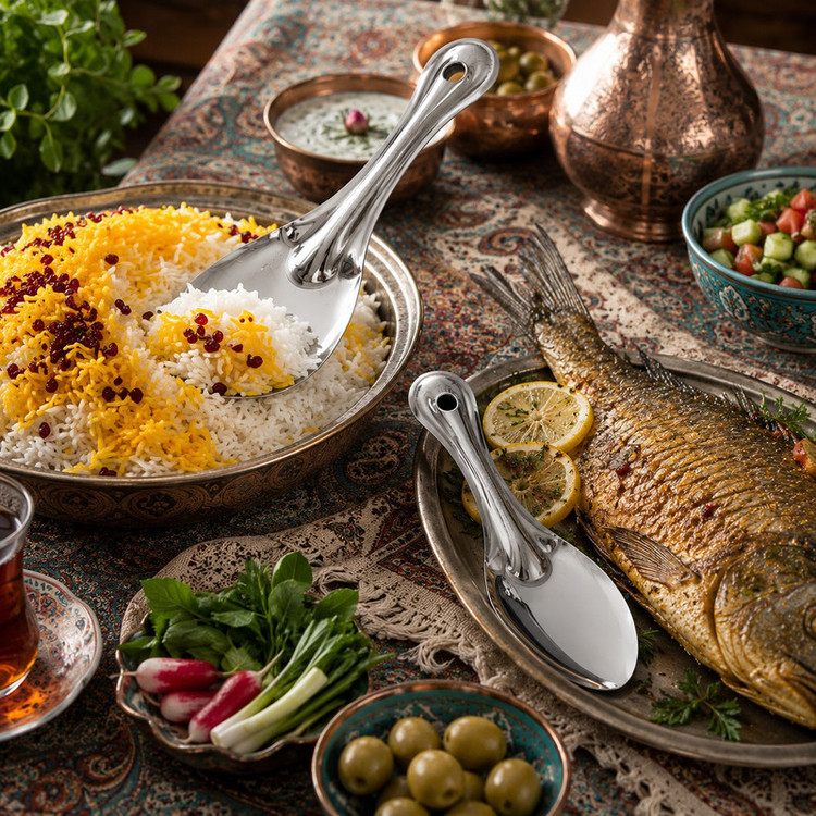سرویس کفگیر کی سی مدل ماهی مجموعه 4 عددی