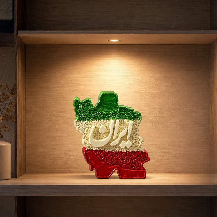 مجسمه سنگی مدل نقشه و پرچم ایران