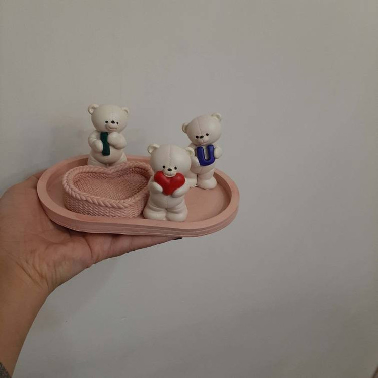 مجسمه مدل خرسهای فانتزی مجموعه 3 عددی