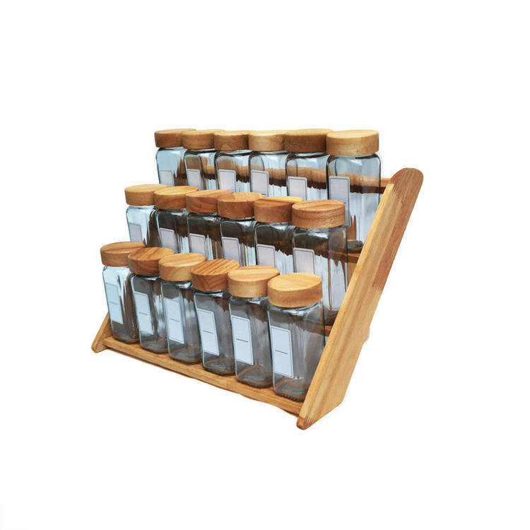 ست جا ادویه 18 پارچه مدل RUBBERWOOD-18 به همراه استند