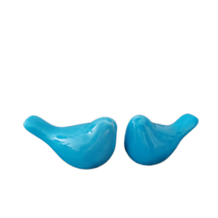 مجسمه سفالی طرح پرنده مدل مرغ آمین کد 01 مجموعه دو عددی