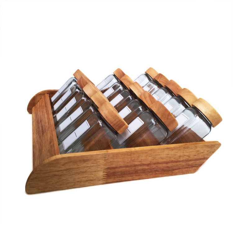 ست جا ادویه 15 پارچه مدل RUBBRRWOOD-15 به همراه استند