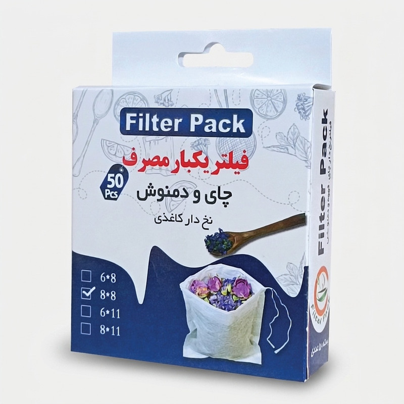 فیلتر چای فیلترپک مدل نخ دار کاغذی بسته 50 عددی