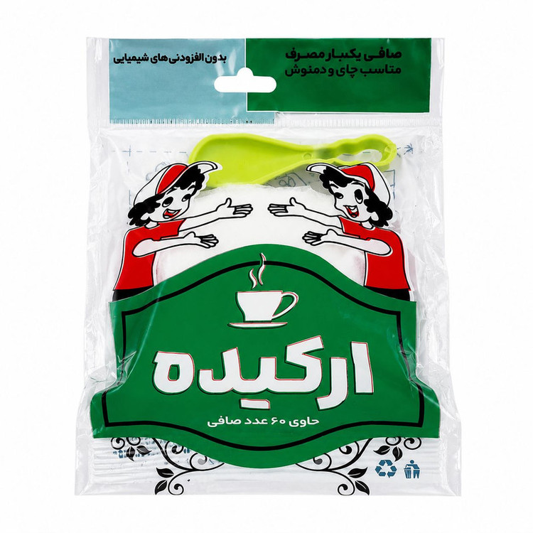 فیلتر چای ارکیده مدل کیسه ای 30 بسته 60 عددی به همراه قاشق چای