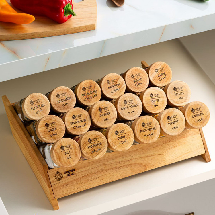ست جاادویه 18 پارچه گلدن استار مکارتی کد RM1432 به همراه استند