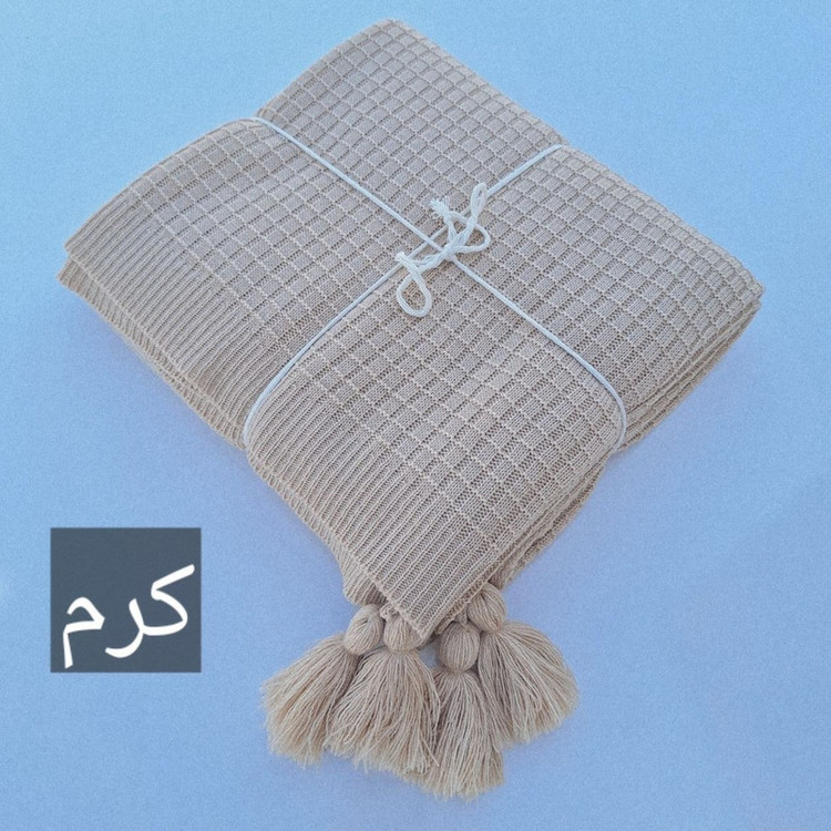 شال مبل و تخت مدل پیکه بیسکوییتی سایز 170x140 سانتی متر