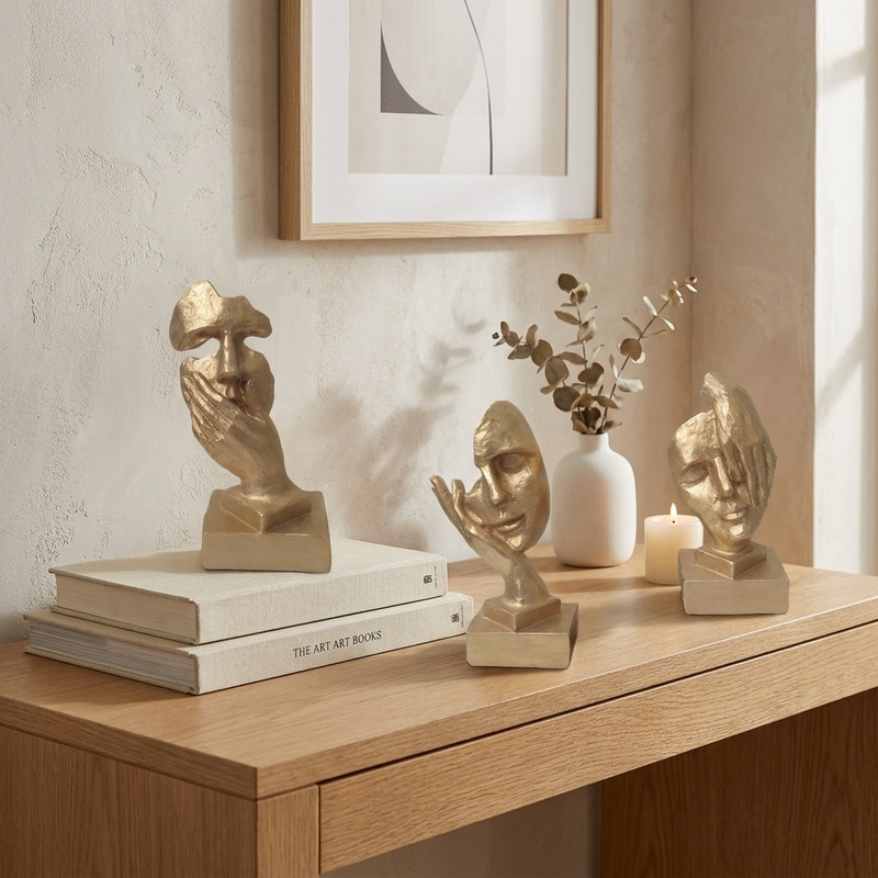 مجسمه رخ متفکر کد MR260 مجموعه 3 عددی