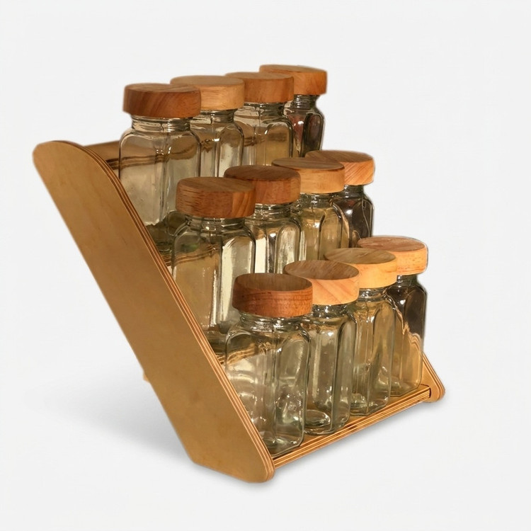ست جا ادویه دوازده پارچه مدل b-012 همراه با استند