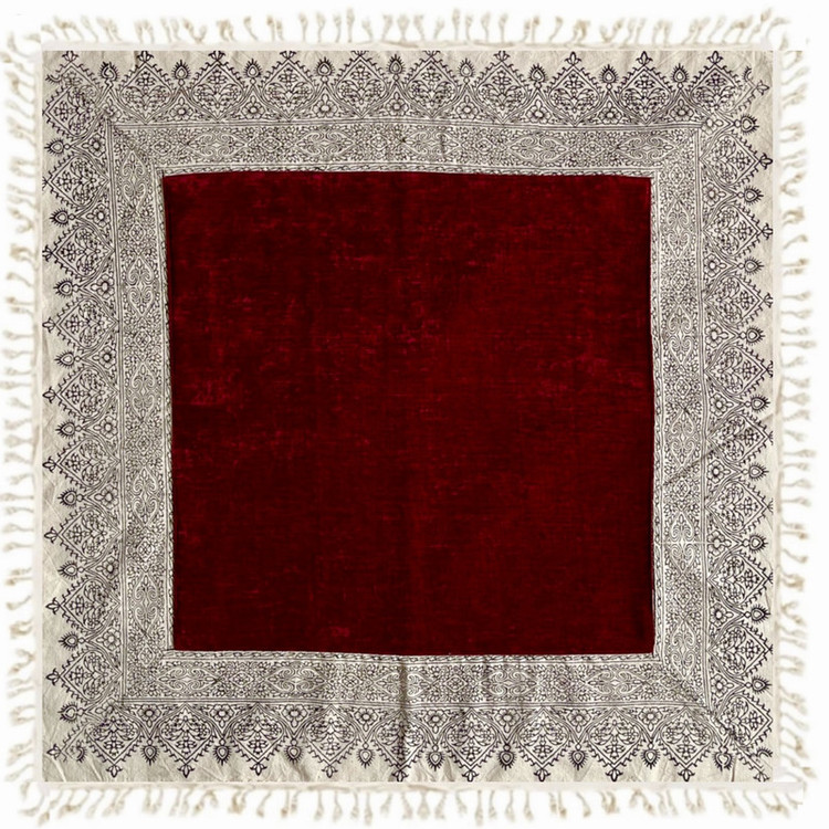 رومیزی مدل مخمل و قلمکار سایز 80x80 سانتیمتر