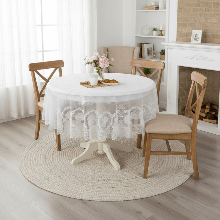 رومیزی انگلیش هوم مدل New Rose Branch سایز 180x180 سانتیمتر