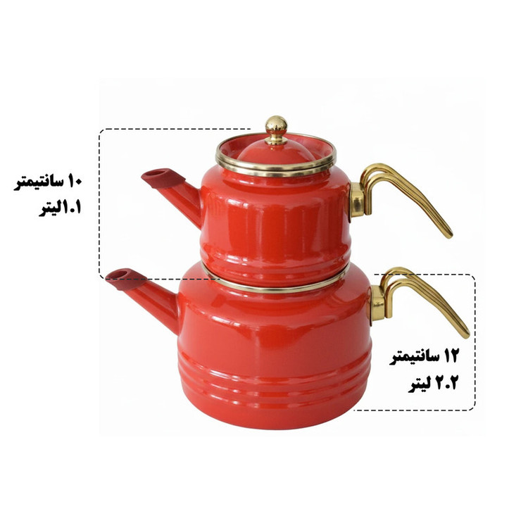 ست کتری و قوری آلو مدل EMAYE_1 گنجایش کتری 2.1 لیتر . گنجایش قوری 1.1 لیتر