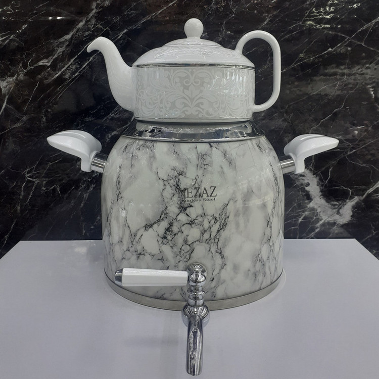 ست کتری و قوری نزاز مدل قالب ترک طرح سنگ