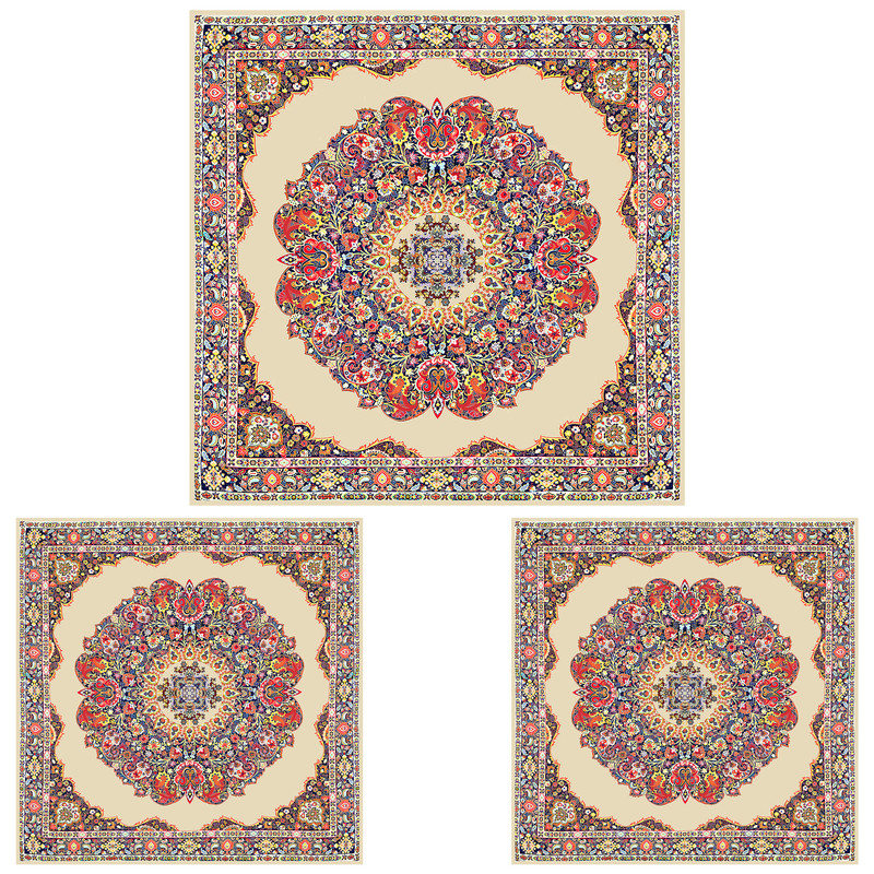 ست رومیزی سه تکه طرح ترمه کد 9920.1