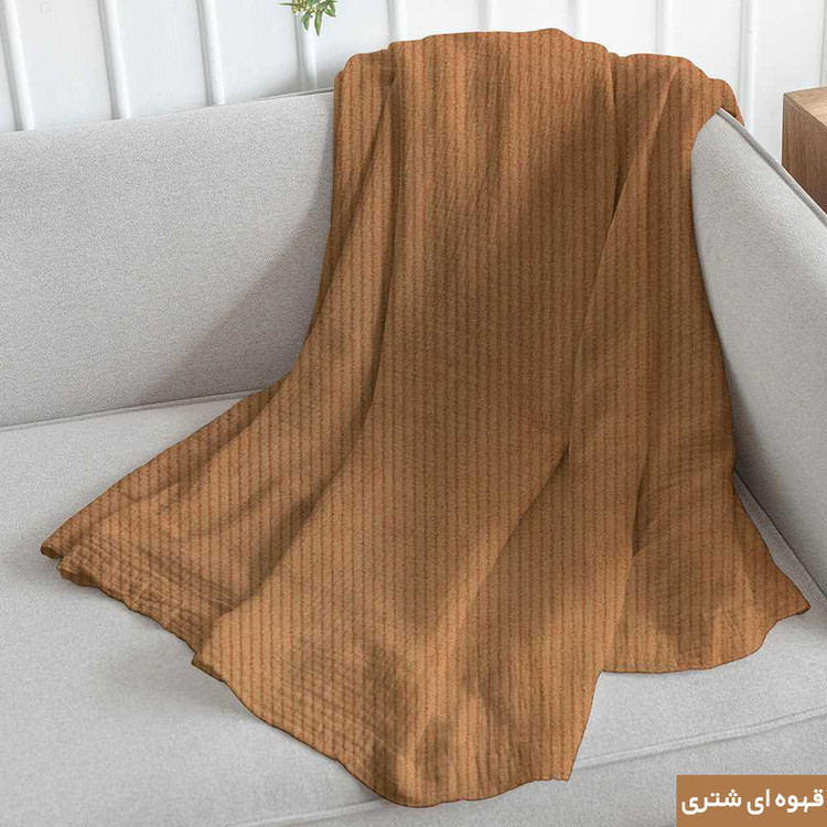 شال مبل شاران هوم مدل مخملی طرح راه راه سایز 170×170 سانتی متر