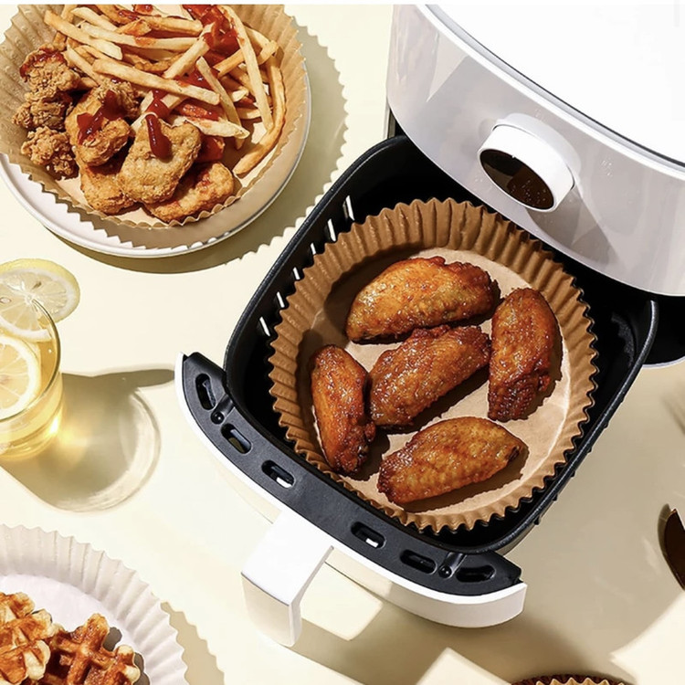 ورق نسوز شیرینی پزی مدل کاغذ سرخکن هواپز طرح Air fryer مجموعه 50 عددی