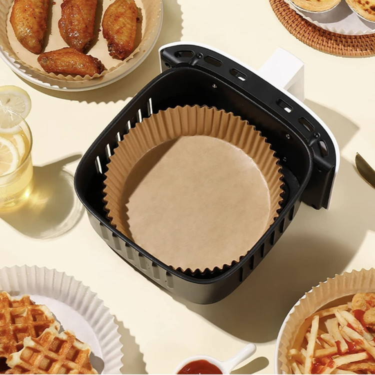 ورق نسوز شیرینی پزی مدل کاغذ سرخکن هواپز طرح Air fryer مجموعه 50 عددی