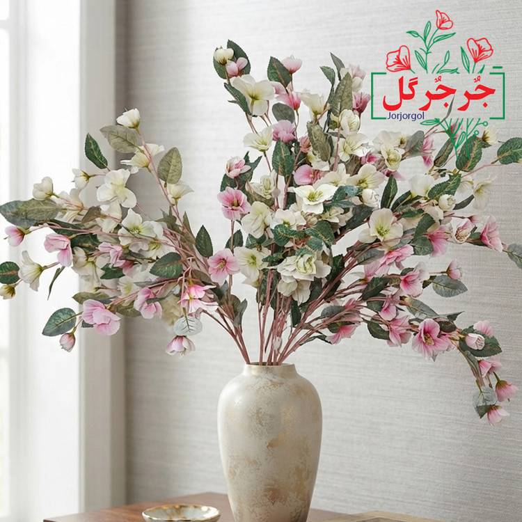 گل مصنوعی جُرجُرگل مدل شاخه شکوفه مگنولیا کد 2RSefSo