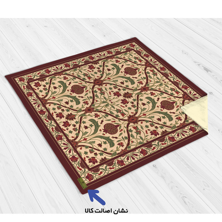رومیزی ریحانلوکس مدل شکوفه انار کد RH130 سایز 97x97 سانتیمتر