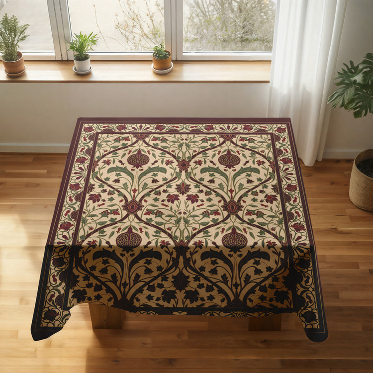 رومیزی ریحانلوکس مدل شکوفه انار کد RH130 سایز 97x97 سانتیمتر