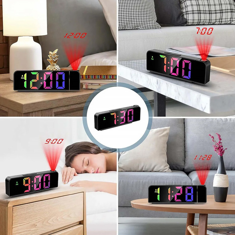 ساعت رومیزی دیجیتال مدل RGB پرژکتور دار کد GH0729