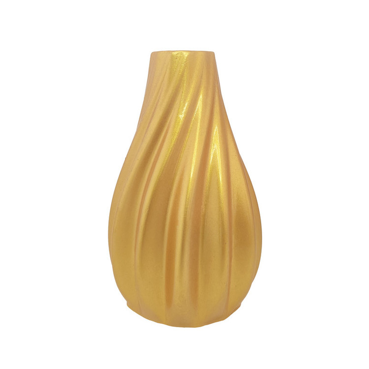 گلدان دکوری رومیزی مدل پیچک مناسب گلهای آپارتمانی با ابعاد 15x8x8 سانتیمتر و پوشش براق محافظ و طراحی موجدار زیبا