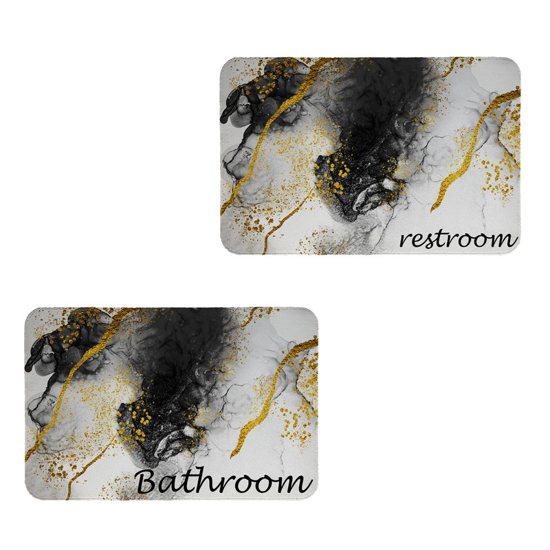 پادری طرح  Restroom & Bathroom کد 8759 سایز 60x40 سانتی متر مجموعه دو عددی